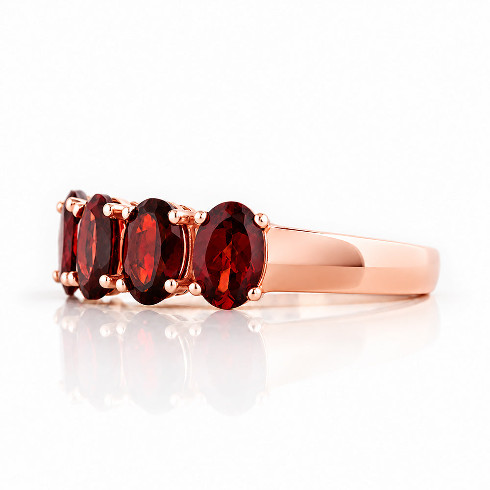 Arabella, a Garnet Half Eternity Ring - Victoria's Jewellery