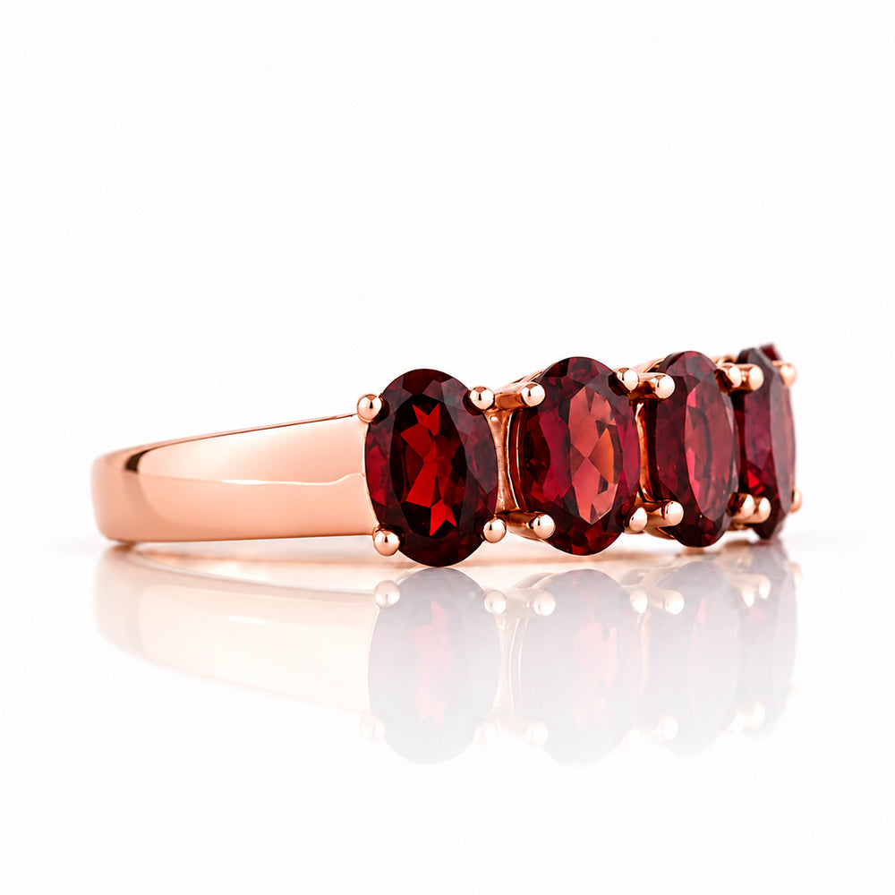 Arabella, a Garnet Half Eternity Ring - Victoria's Jewellery