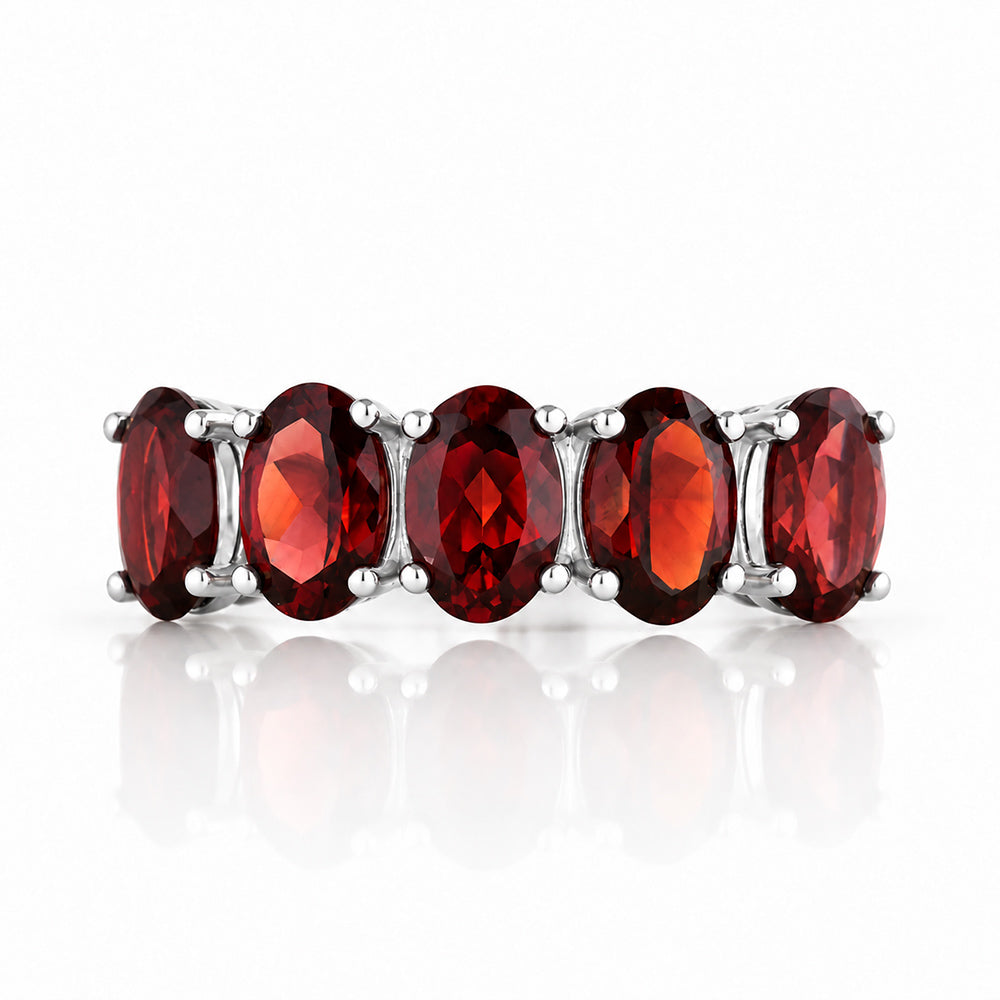 Arabella, a Garnet Half Eternity Ring - Victoria's Jewellery