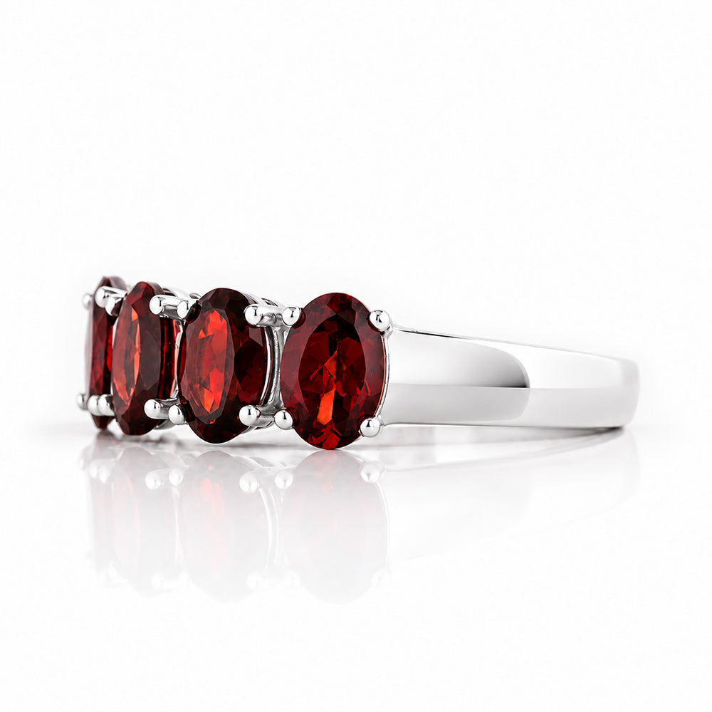 Arabella, a Garnet Half Eternity Ring - Victoria's Jewellery