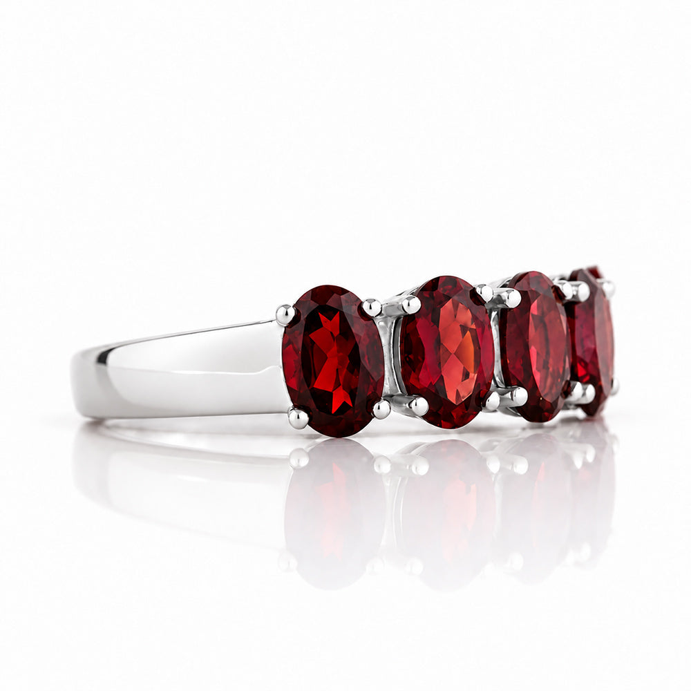 Arabella, a Garnet Half Eternity Ring - Victoria's Jewellery