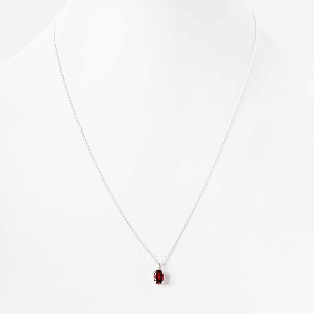 Luna, an Oval cut Garnet Necklace - 7x5mm