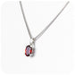 oval cut red garnet, january birthstone pendant and chain