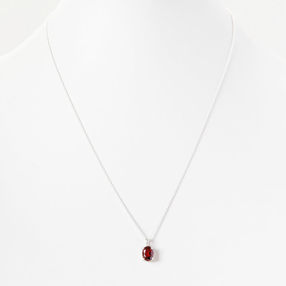 Luna, an Oval cut Garnet Necklace - 8X6mm