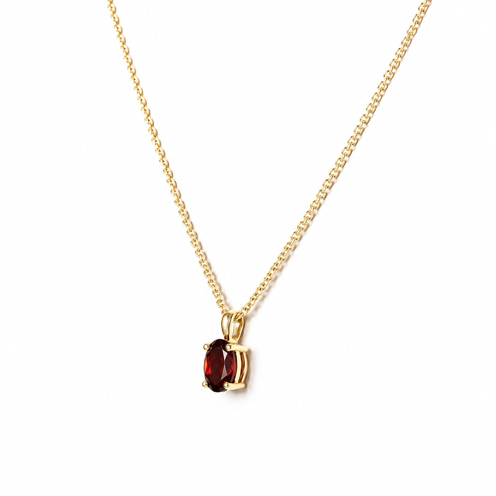 Luna, Oval cut Garnet Pendant - 7x5mm - Victoria's Jewellery