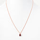 Luna, Oval cut Garnet Pendant - 7x5mm - Victoria's Jewellery