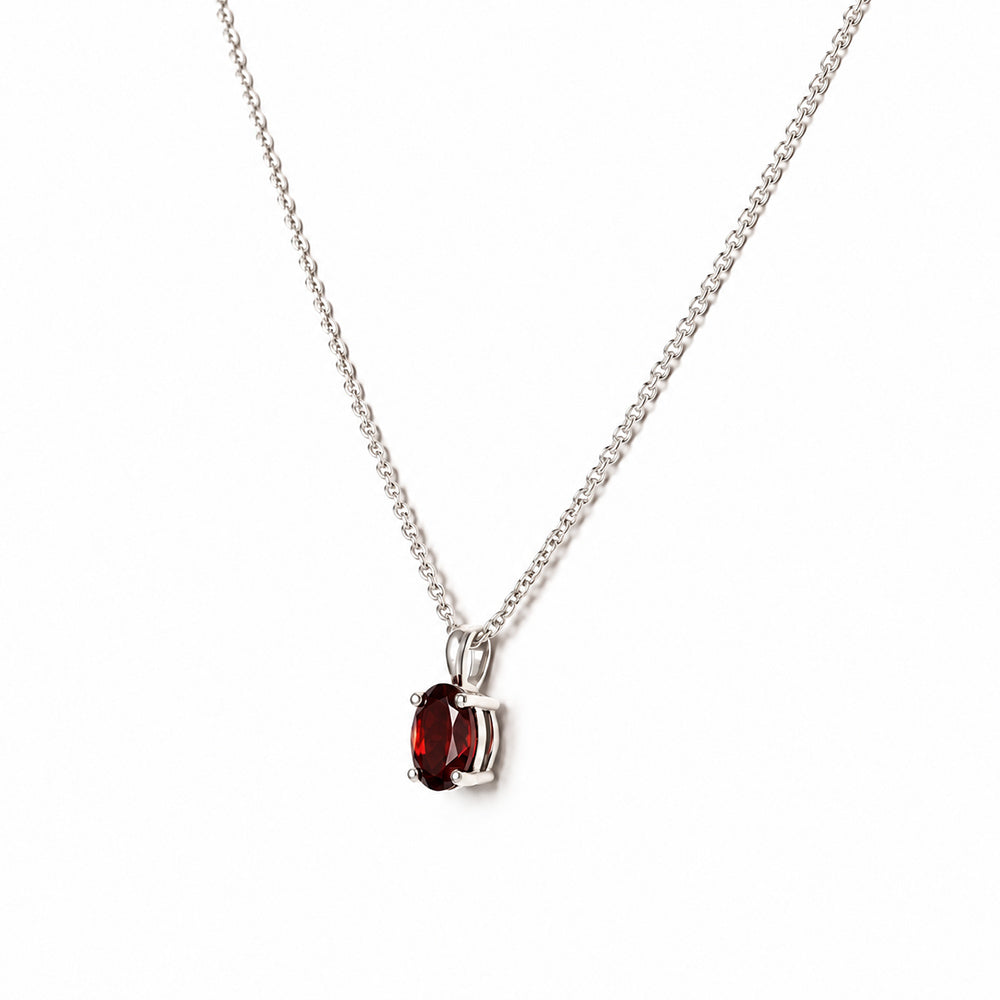 Luna, Oval cut Garnet Pendant - 7x5mm - Victoria's Jewellery