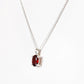 Oval cut Garnet Solitaire Necklace - Victoria's Jewellery