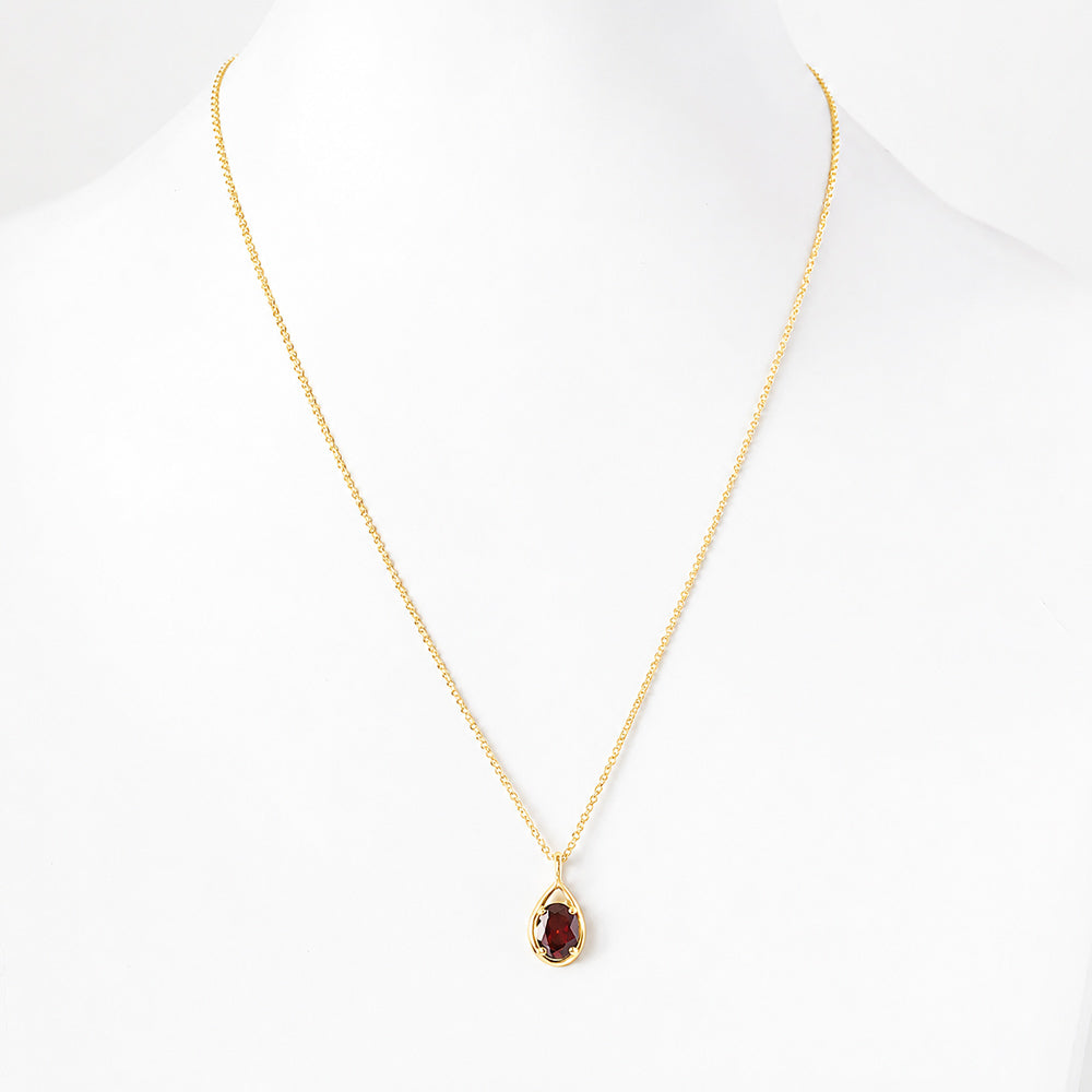 The Infinity Pendant with Garnet - 9x7mm