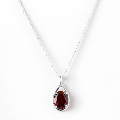 The Infinity Pendant with Garnet - 9x7mm
