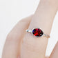 Quinn, an Oval cut Garnet Stack Ring