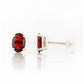 Luna, Oval cut Garnet Stud Earrings - 7x5mm