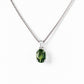 Luna, Oval cut Green Tourmaline Pendant - 7x5mm