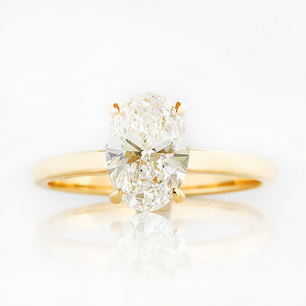 Selene, Hidden Halo Oval cut Lab Diamond Ring - 1.5ct