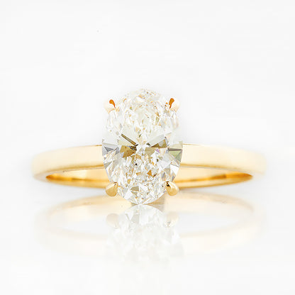 Selene, Hidden Halo Oval cut Lab Diamond Ring - 1.5ct