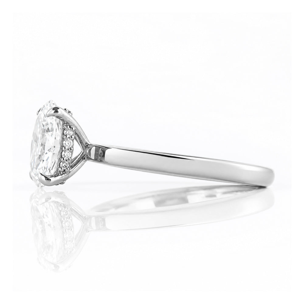 Selene, Hidden Halo Oval cut Lab Diamond Ring - 1.5ct - Victoria's Jewellery