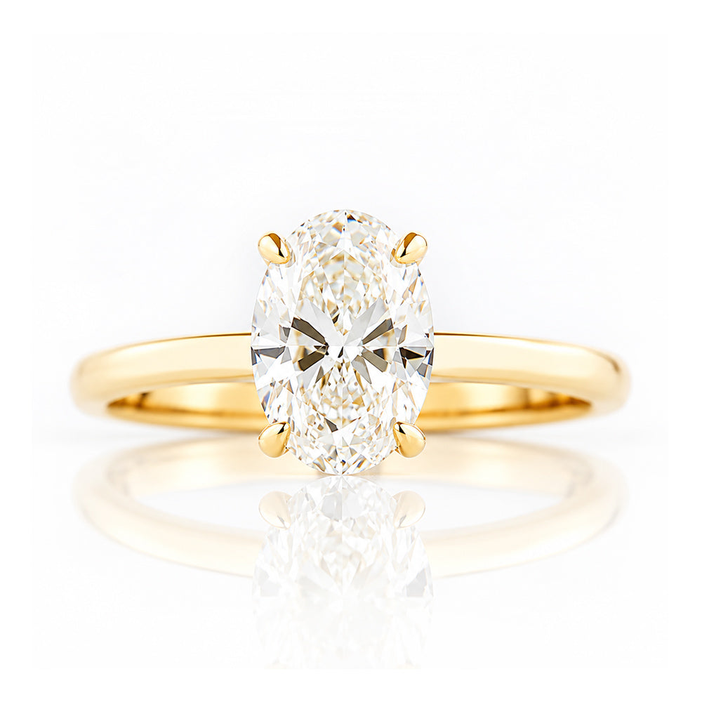 Selene, Hidden Halo Oval cut Lab Diamond Ring - 1.5ct - Victoria's Jewellery