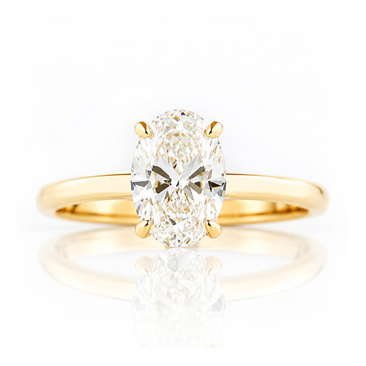Selene, Hidden Halo Oval cut Lab Diamond Ring - 1.5ct - Victoria's Jewellery