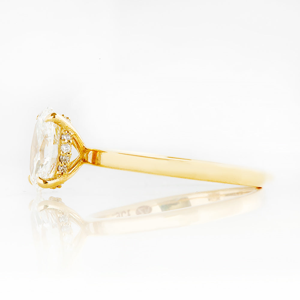 Selene, Hidden Halo Oval cut Lab Diamond Ring - 1.5ct