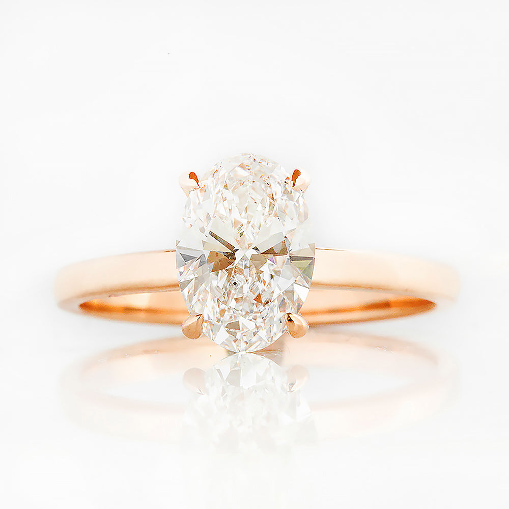 Selene, Hidden Halo Oval cut Lab Diamond Ring - 1.5ct
