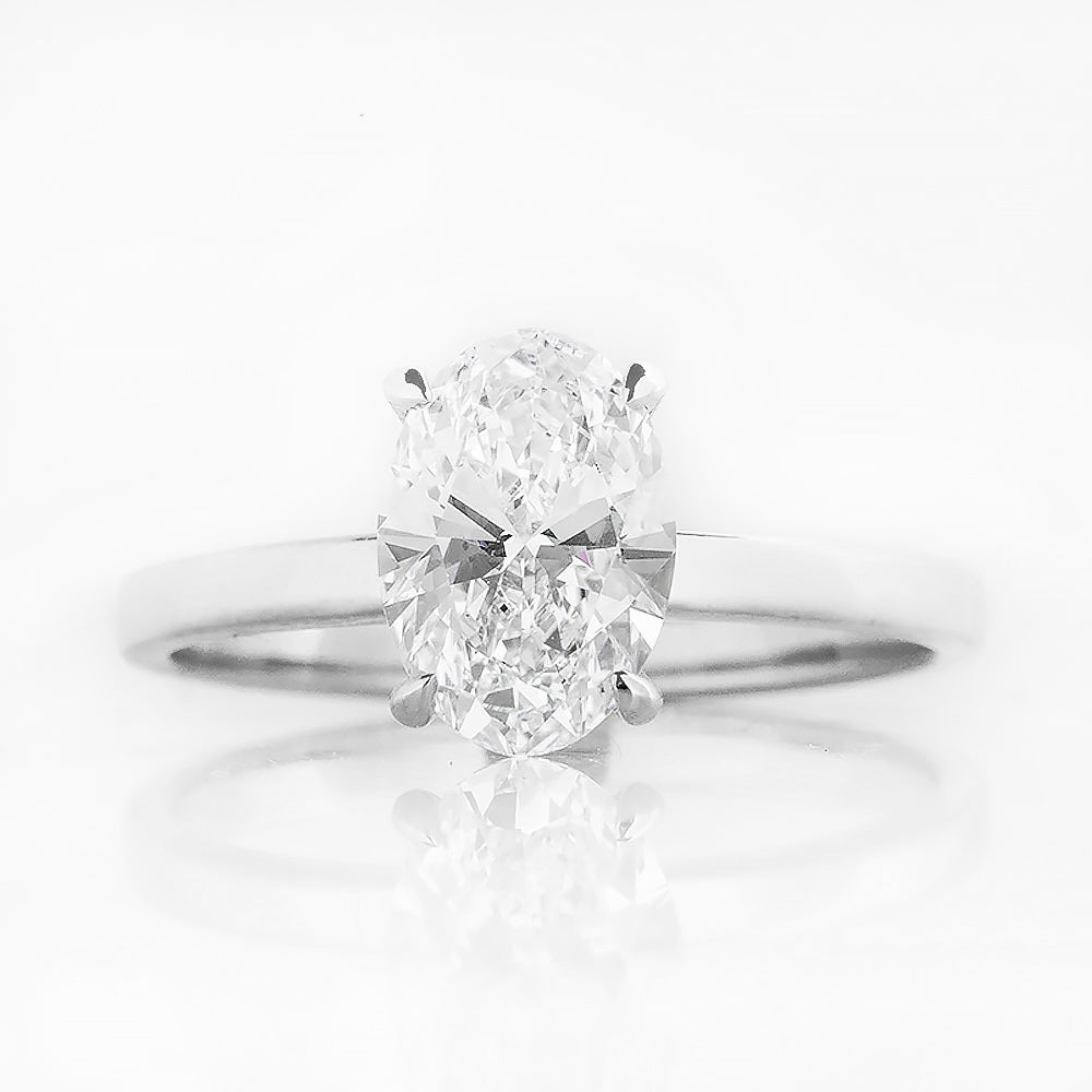 Selene, Hidden Halo Oval cut Lab Diamond Ring - 1.5ct