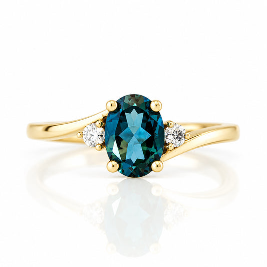 Georgie, a London Blue Topaz and Diamond Ring
