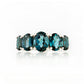 Oval cut London Blue Topaz Half Eternity Ring - Victoria's Jewellery