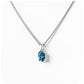 oval cut teal london blue topaz, november birthstone pendant and chain