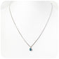 oval cut teal london blue topaz, november birthstone pendant and chain