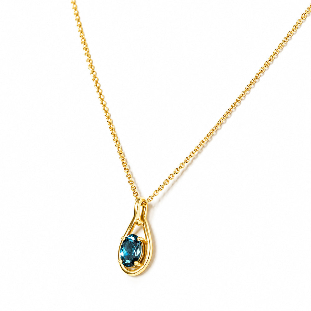 Infinity, London Blue Topaz Pendant - 7x5mm - Victoria's Jewellery