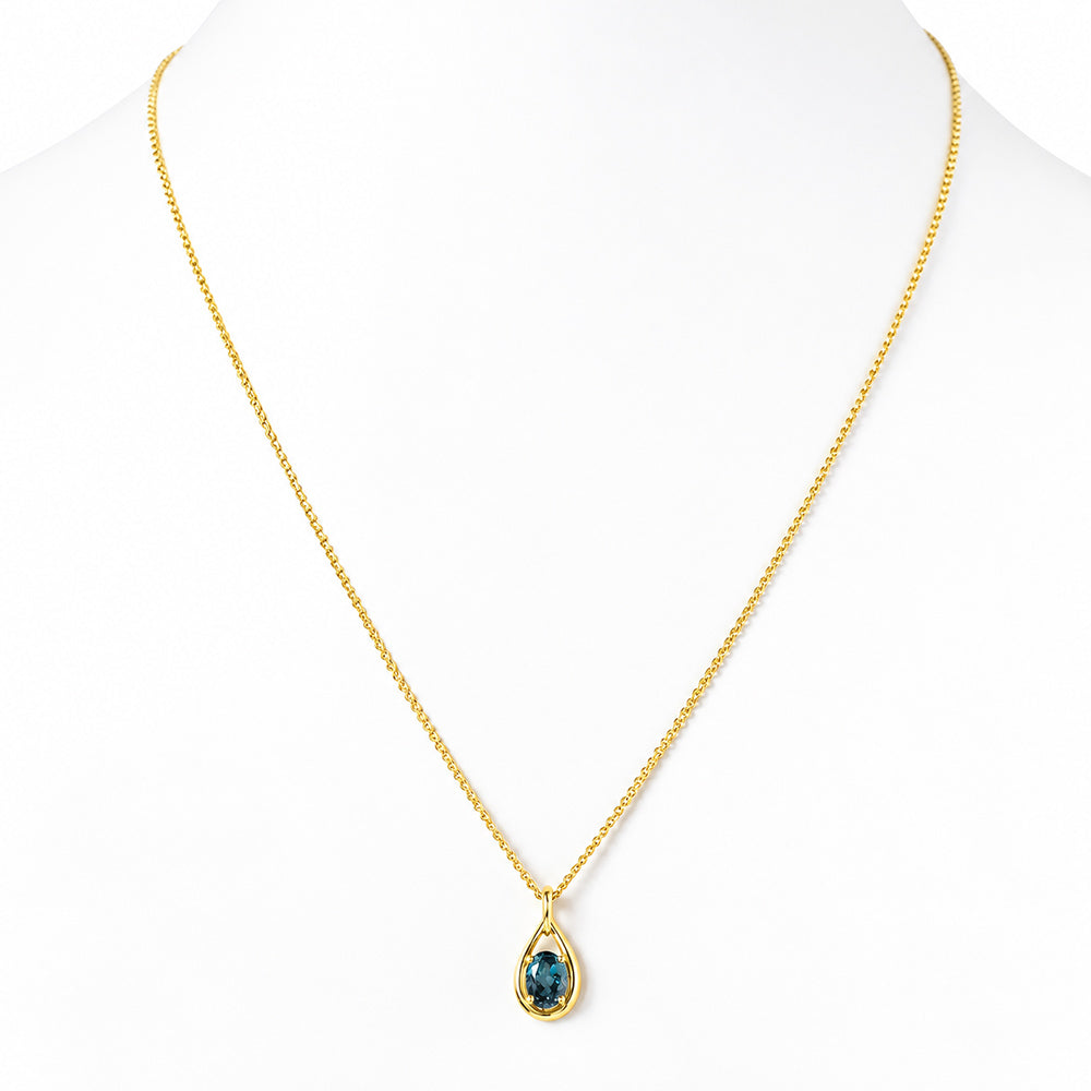 Infinity, London Blue Topaz Pendant - 7x5mm - Victoria's Jewellery