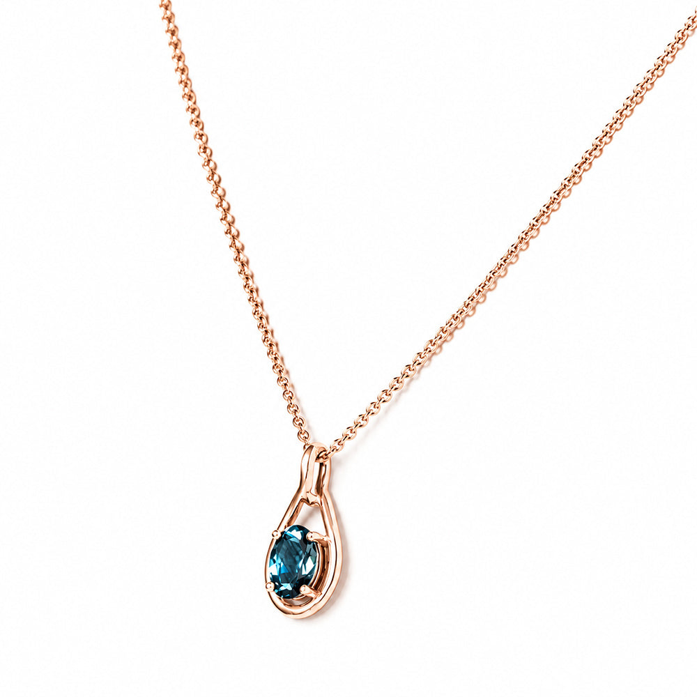 Infinity, London Blue Topaz Pendant - 7x5mm - Victoria's Jewellery