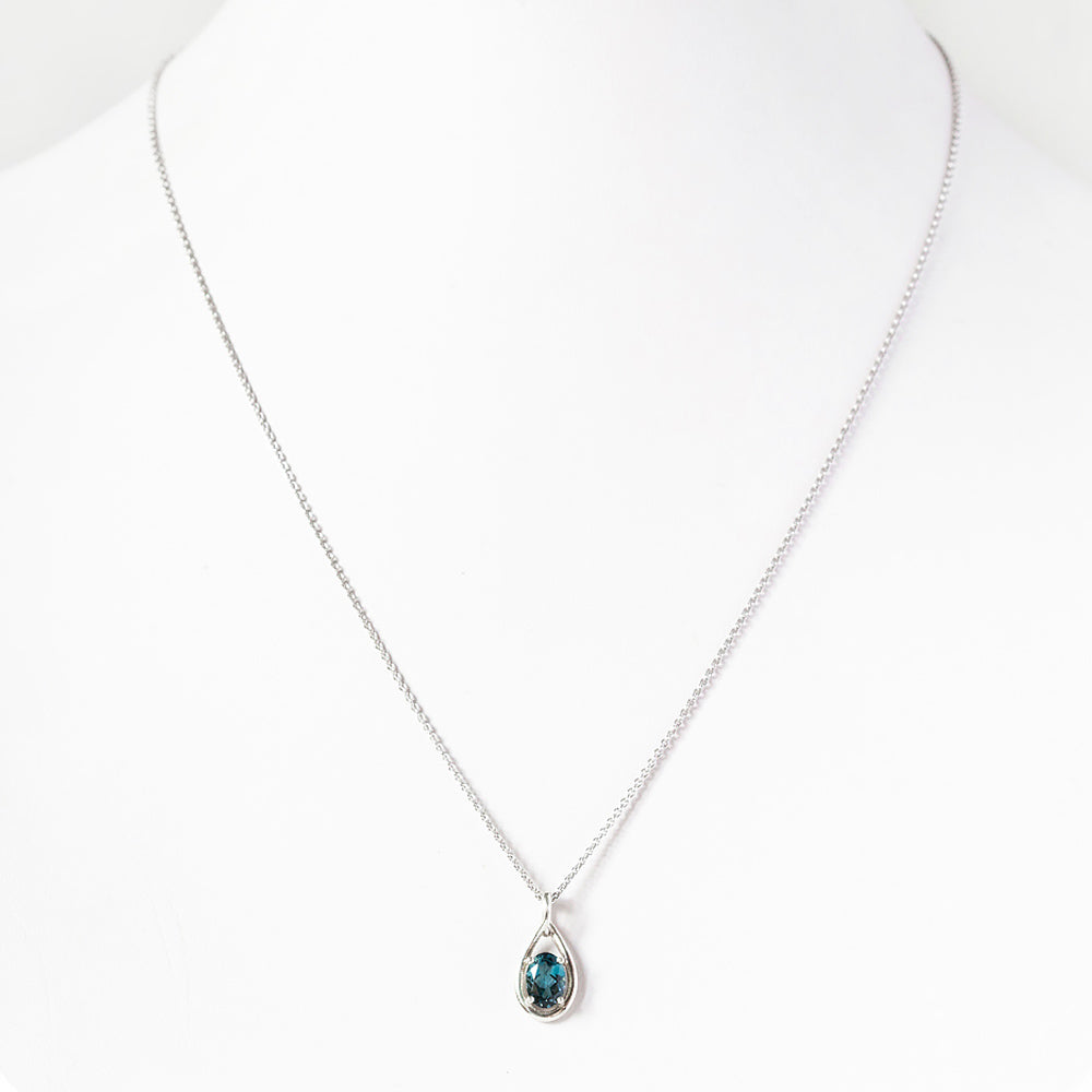 Infinity, London Blue Topaz Pendant - 7x5mm - Victoria's Jewellery