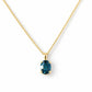 Luna, Oval cut London Blue Topaz Pendant - 8x6mm