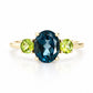 Hallie, London Blue Topaz and Peridot Ring - Victoria's Jewellery