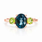 Hallie, London Blue Topaz and Peridot Ring - Victoria's Jewellery