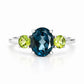 Hallie, London Blue Topaz and Peridot Ring - Victoria's Jewellery