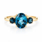 Hallie, London Blue Topaz Oval Trilogy Ring - Victoria's Jewellery