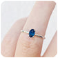 Liticia, a London Blue Topaz Oval cut Solitaire Ring - 6x4mm