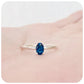 Liticia, a London Blue Topaz Oval cut Solitaire Ring - 6x4mm