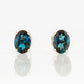 Luna, Oval cut London Blue Topaz Stud Earring - 7x5mm