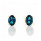 Luna, Oval cut London Blue Topaz Stud Earring - 7x5mm - Victoria's Jewellery