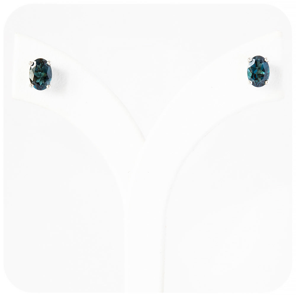 Oval cut London Blue Topaz Stud Earring - 7x5mm