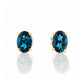 Luna, Oval cut London Blue Topaz Stud Earring - 7x5mm - Victoria's Jewellery