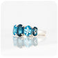 Oval cut Graduated London and Swiss Blue Topaz Anniversary or November Birthstone Ring - Victoria's Jewellery