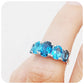 Oval cut Graduated London and Swiss Blue Topaz Anniversary or November Birthstone Ring - Victoria's Jewellery