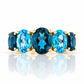 The London and Swiss Blue Topaz Queen Ring