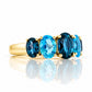 The London and Swiss Blue Topaz Queen Ring