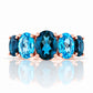 The London and Swiss Blue Topaz Queen Ring