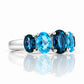 The London and Swiss Blue Topaz Queen Ring
